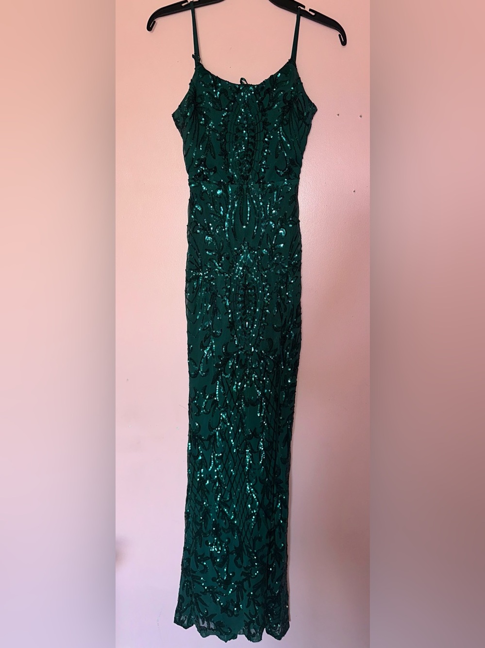 Teal Green Strappy prom Dress